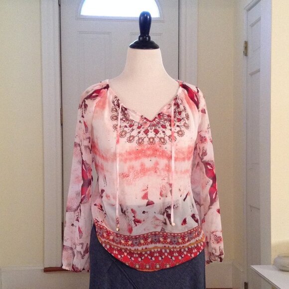 Jennifer Lopez Light flowy long sleeve top Medium - Picture 1 of 3